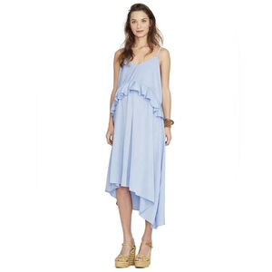 HATCH Light Blue Peplum Maternity Dress | Asymmetrical Midi | Size 0 (XS)